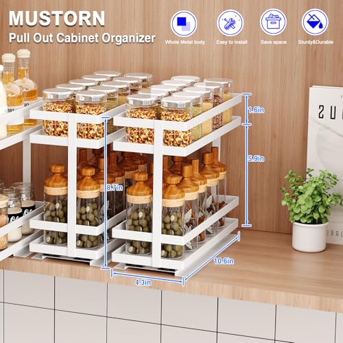 2 Pack Pull Out Spice Rack Organizer for Cabinet (2 pound(s))
