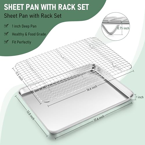 Baking Half Sheet with Rack Set (18*13 Inch)