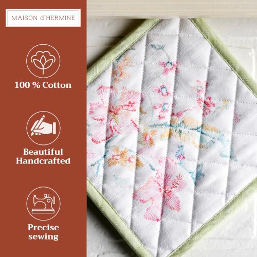 Pot Holders 100% Cotton Potholders (102 - Paradise Island / 8" x 8" (Pot Holder Pack of 1))