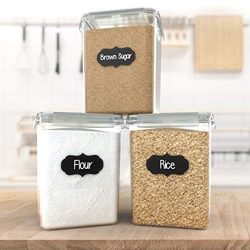 Airtight Flour and Sugar Containers with Lids (Set of 3 Flour Container)