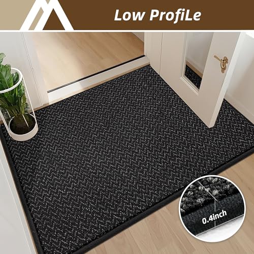Dirt Trapper Door Mat 32"x48" Non Slip Washable Black
