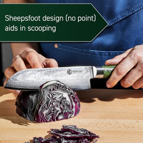 7" Japanese Damascus Stainless Steel Santoku Knife