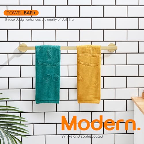 20 Inch Bathroom Towel Bar Bath Towel Rack Kitchen Towel Holder Towel Shelf Wall Mounted SUS304 Stainless Steel Brushed Gold AN4001GD (Brushed Gold / 20-Inch)