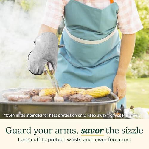 Cuisinart Chambray Kitchen Oven Mitts (Light Gray)