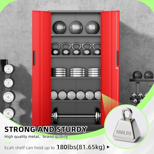 Storage Cabinet (Black Red / 71")