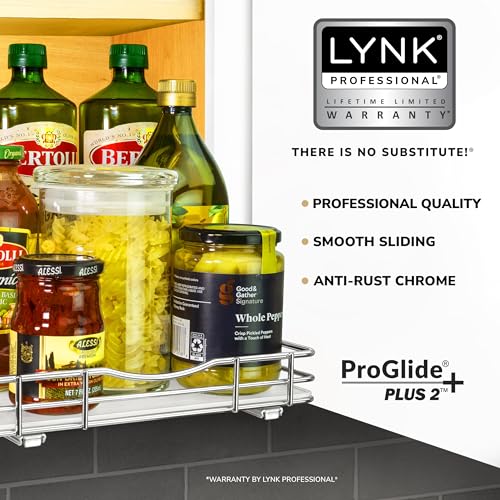 Pull Out Spice Organization for Cabinets (Chrome / 10-1/4" - 1 Tier)
