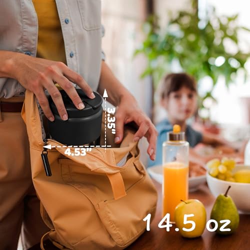 14.5oz Soup Thermo for Hot Food Kids Vacuum Insulated Food Jar Twist (Black)