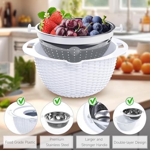 4 1 Strainer with Bowl Set (White)