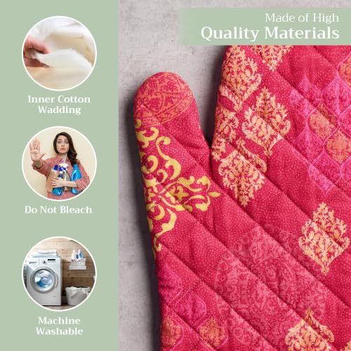 Maison d'Hermine Oven Gloves 100% Cotton Oven Mitt (045 - Versailles / 7.5" x 13" (Oven Mitt))