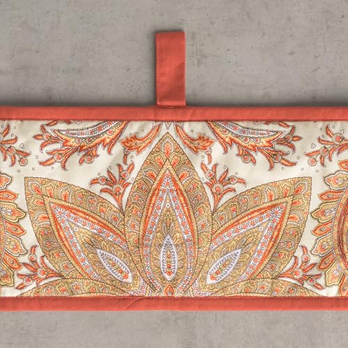 Double Oven Mitts 100% Cotton Double Oven Glove (023 - Kashmir Paisley / 7" x 35" (Double Oven Mitt))