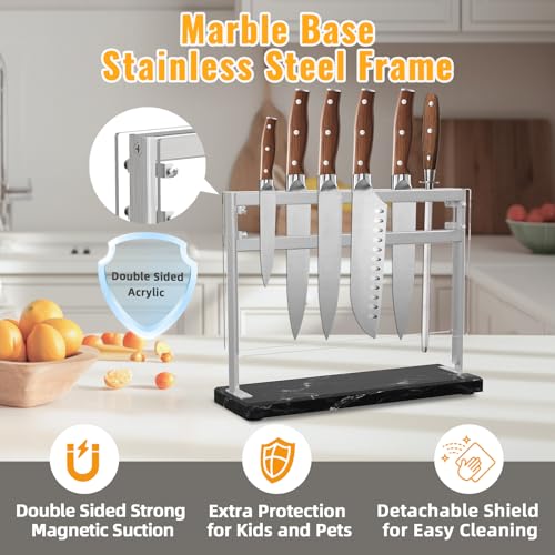 Magnetic Knife Block Stand with Marble Base