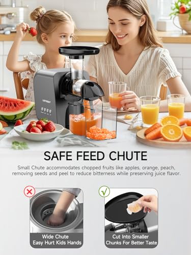 Slow Juicer Machine for Vegetables and Fruits Cold Press Masticating Extractor Celery Wheatgrass Leafy Greens Carrot Ginger Beet
