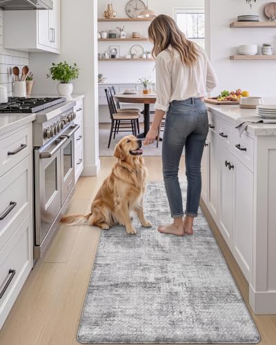 Kitchen Floor Mats Cushioned Anti Fatigue Runner (Dark Grey / 59"L x 23"W x 0.4"Th)