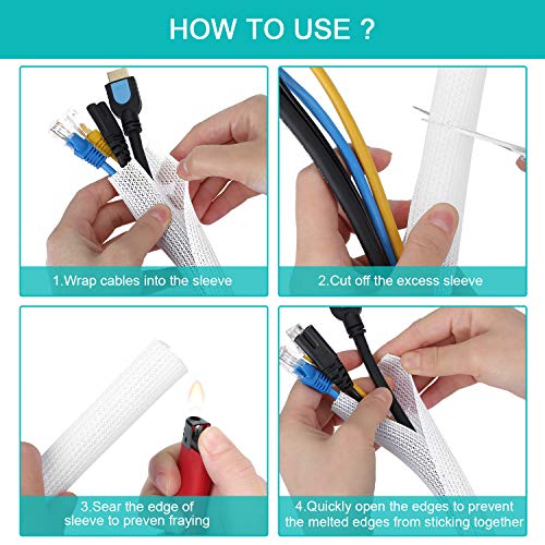20ft 1 2 inch White Cable Sleeve (20 Foot)
