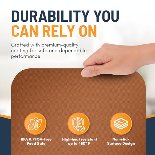 Toaster Oven Liners for Bottom of Oven (2 Pack / Copper)