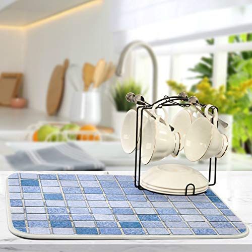 Super Absorbent Dish Drying Mat (Mosaic Marble Pattern / 18" x 24")
