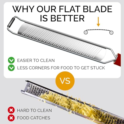 DESIGNED BY CHEFS ~ Premium Lemon Zester Grater With Perfectly Angled Teeth ~ Ideal for Citrus