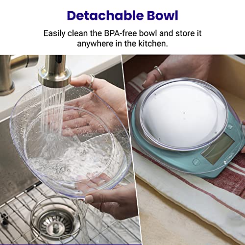 Food Kitchen Scale with Bowl (Bright Blue / 11lb / 11lb)