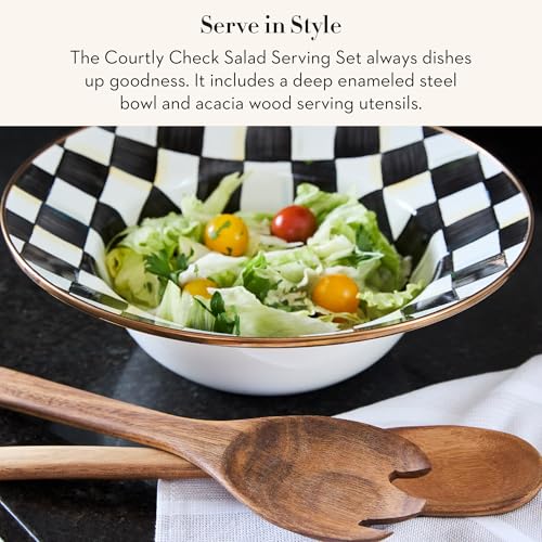 Enamel Salad Serving Set (Courtly Check)