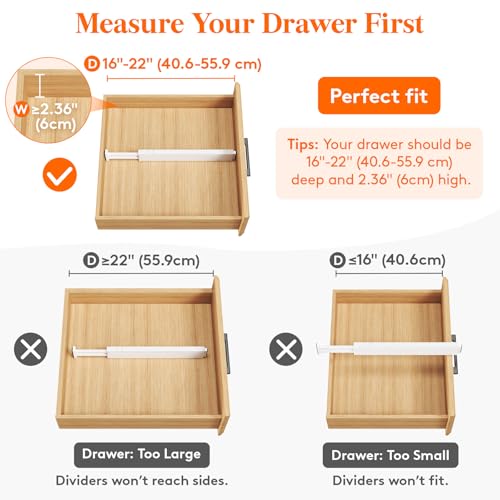 2.36" Upgrade Kitchen Drawer Dividers (12 Count)