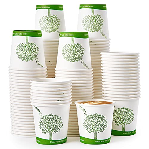 500 Count 4 oz Compostable Paper Cups (500Pack 4oz PLA Cups)