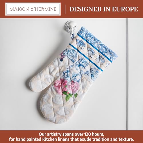 Maison d'Hermine Oven Gloves 100% Cotton Oven Mitt (017 - Canton / 7.5" x 13" (Oven Mitt))
