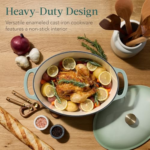 Oval 7.5 Quart Enamel Cast (Sage Green / 7.5qt Oval)
