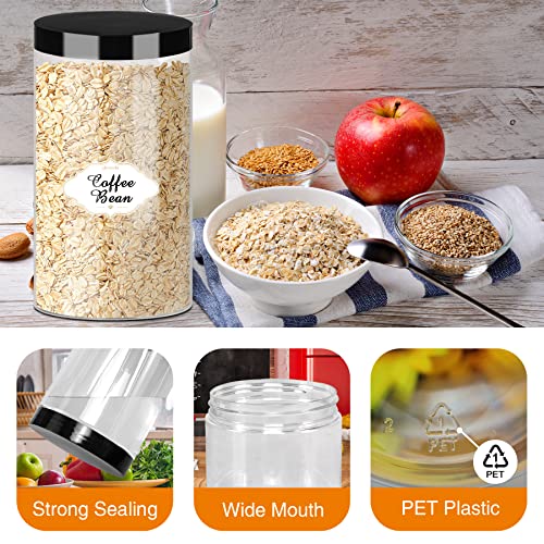 32 OZ Plastic Jars with Lids (32OZ 16Pcs Black)