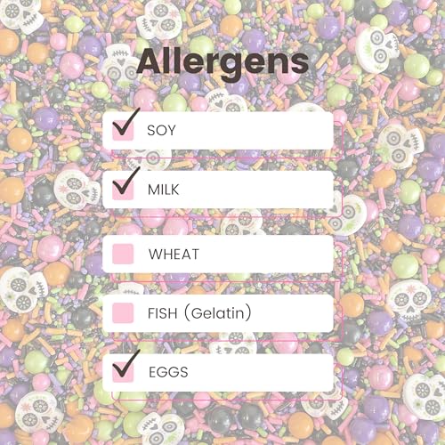 Dia De Los Muertos Sprinkle Mix (Black, Pink, Purple, Lime, Orange)