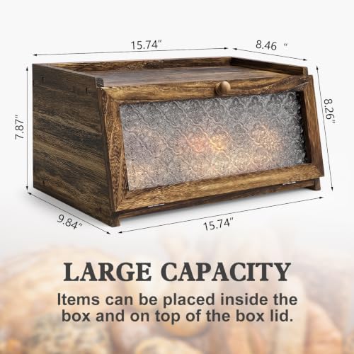 Bread Box for Kitchen Countertop (Carbonized Crabapple / 1‑tier)