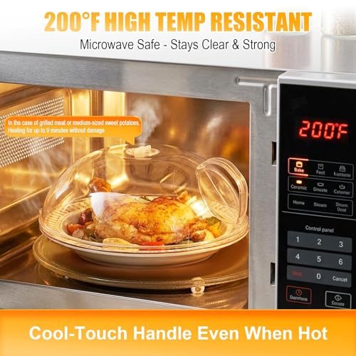 Microwave Splatter Cover for Food (10.5 inches (without water steamer) / Clear)