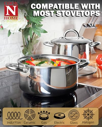 Basics 8 Quart Stainless Steel Stock Pot with Lid (8 Quarts / Silver)