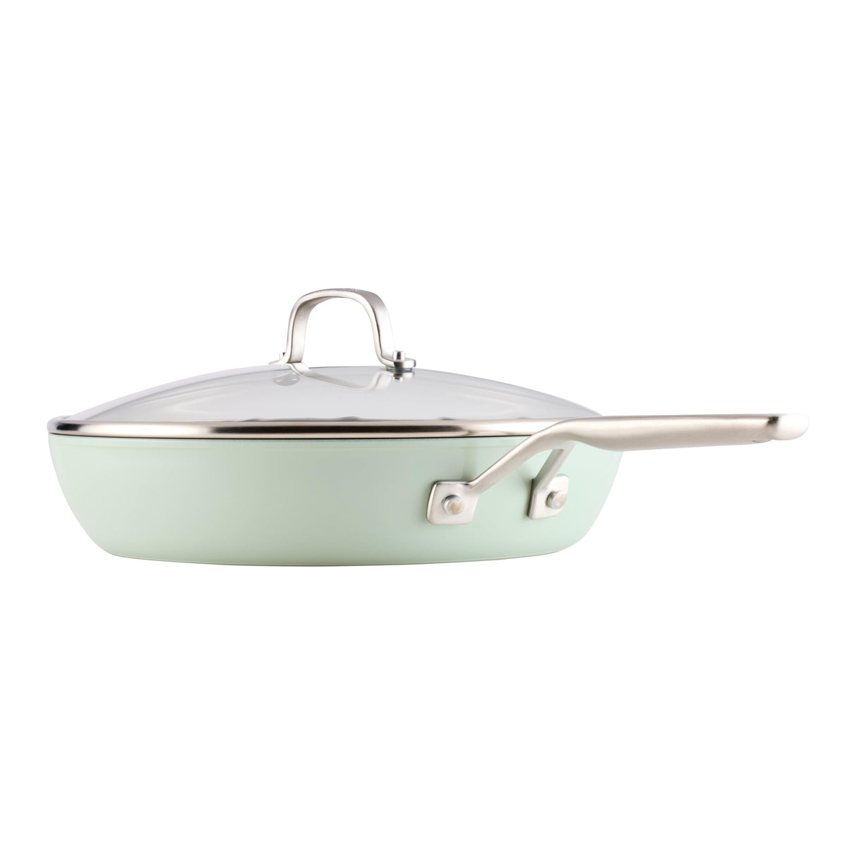 Hard Anodized Ceramic Induction Nonstick Cookware Frying Pan (Pistachio / 12.25-Inch)