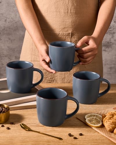 Mercury Coffee Mugs 13 oz (Mercury-Charcoal / 4 Count (Pack of 1))