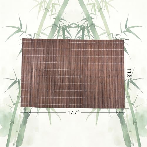 8 Pack 17.7x11.8 Bamboo Placemats (Coffee / Set of 8)