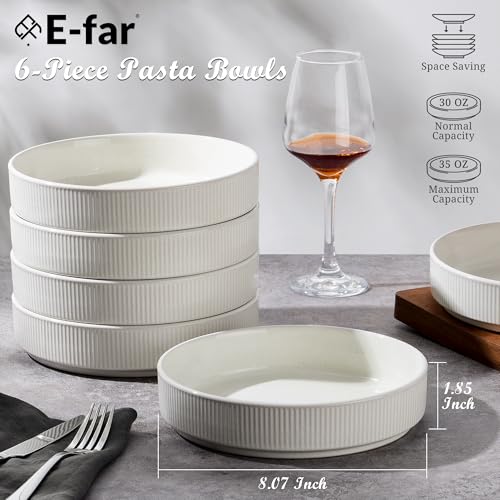 Pasta Bowls Set of 6 (Speckled White)