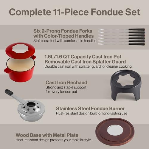 Sierra Cast Iron Fondue Set