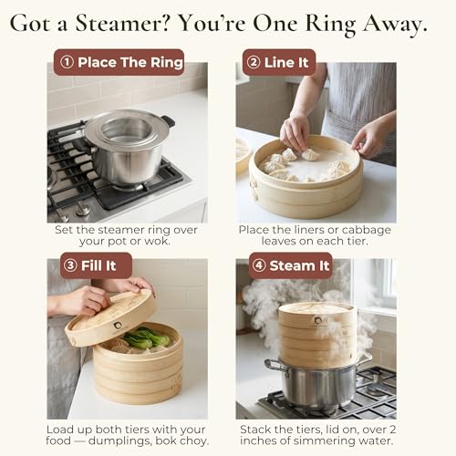 Stainless Steel Steamer Ring for Bamboo Steamer Basket 12