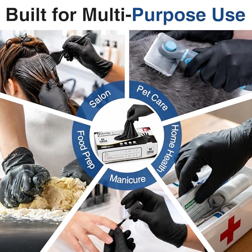 Black Nitrile Gloves (Black / X-Large)