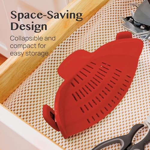 Snap N Strain Silicone Pot Strainer (Red)