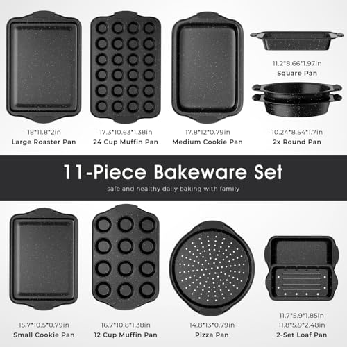 11 Piece Nonstick Baking Pans Set