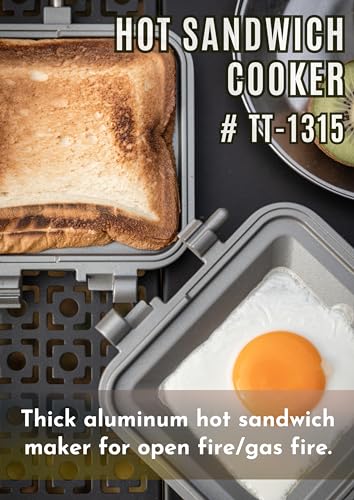 Sandwich Maker Hot Sand Single Burner Gas Fire Open Fire Compact Aluminum TT (Silver)