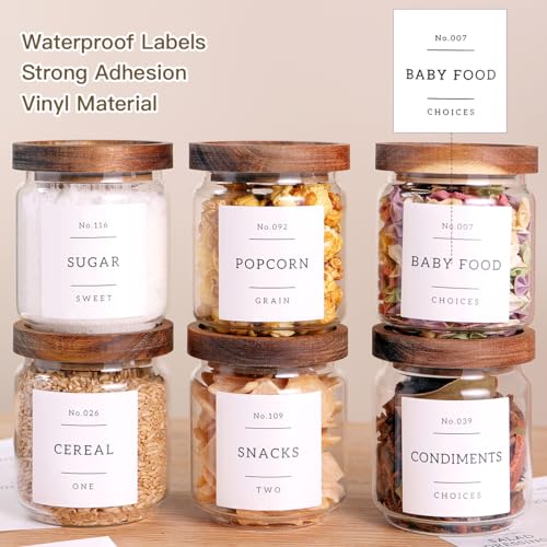 6 Set Glass Pantry Storage Jars with Acacia Airtight Lid