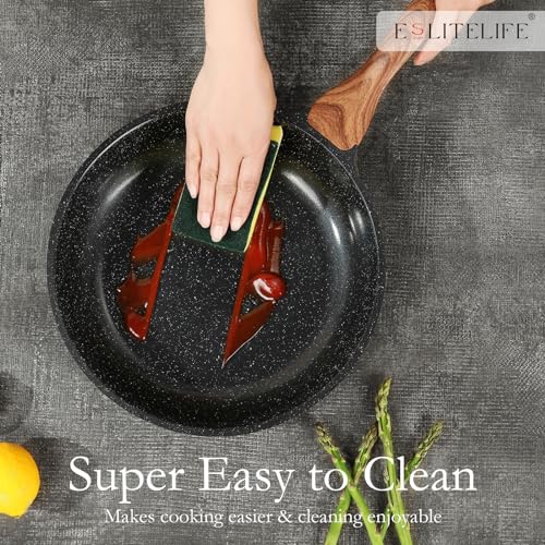 Nonstick Cookware Sets (Black-12 Pcs Set)
