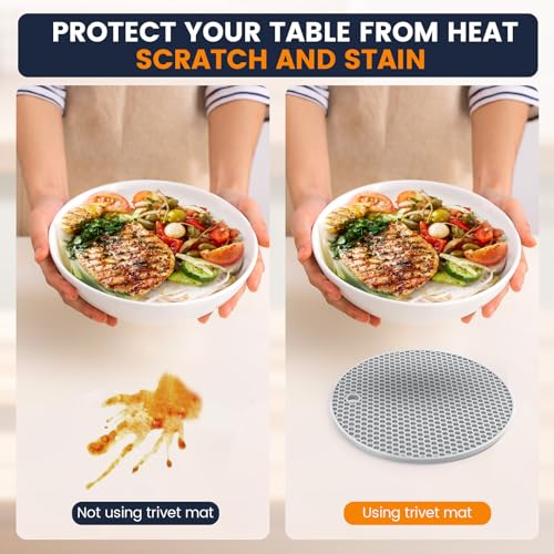 Silicone Trivet Mats 4 Heat Resistant Pot Holders Multipurpose Non