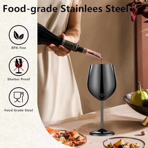 Unbreakable Stainless Steel Wine Glasses Set of 2 (2 Count)