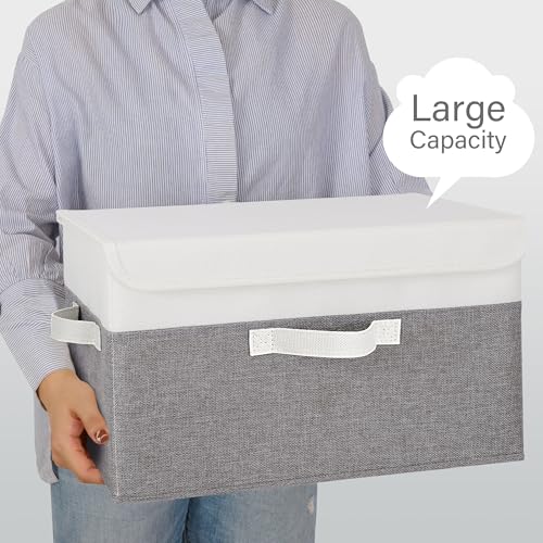 Memory Keepsake Storage Box (White/Gray / Large-2 Pack)