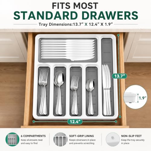 49PCS Silverware Set with Organizer (White)