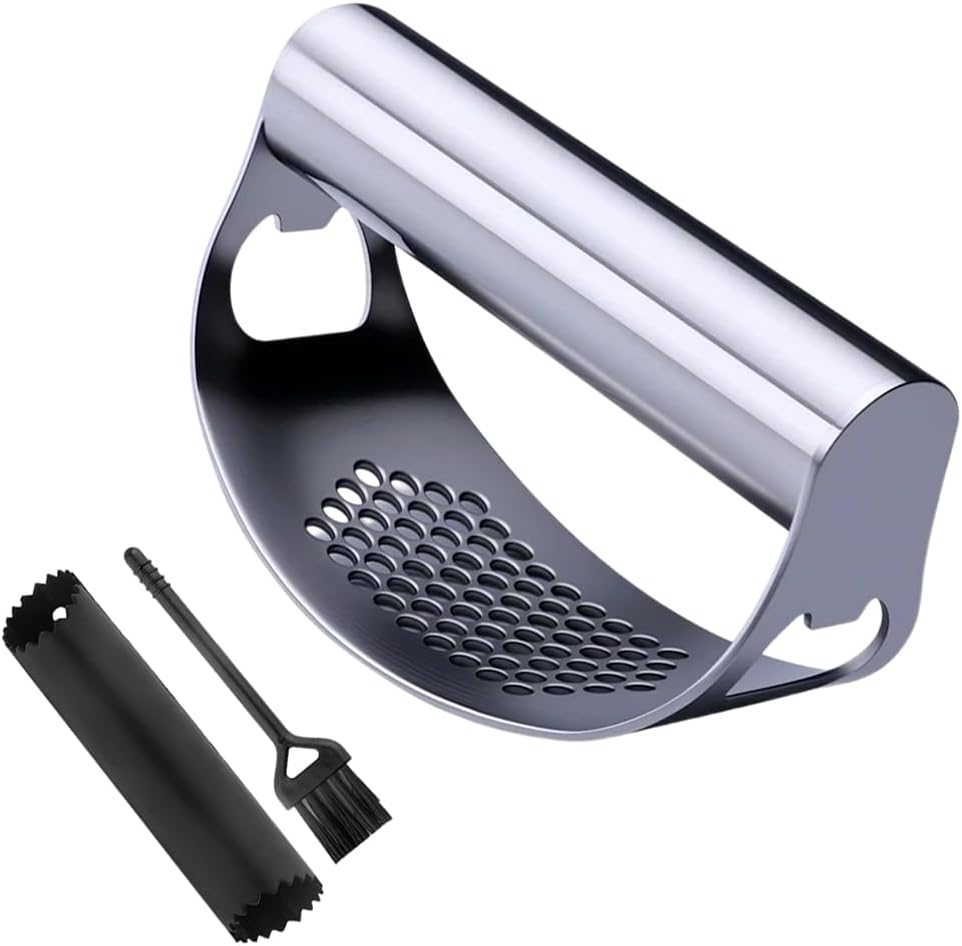 Stainless Steel Garlic Rocker,2025 New Stainless Steel Garlic Press,Garlic Press Rocker,Garlic Cutter (3) - HomeSpice