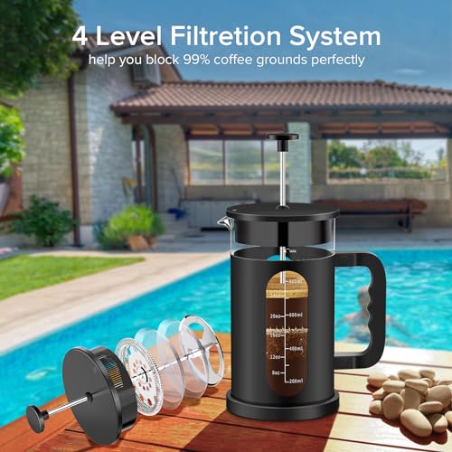 French Press 34oz (Upgraded Stainless Steel Black / 34oz)
